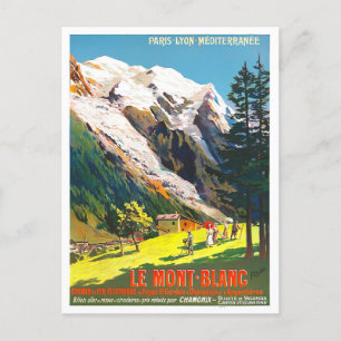 Mont Blanc France vintage travel  Postcard