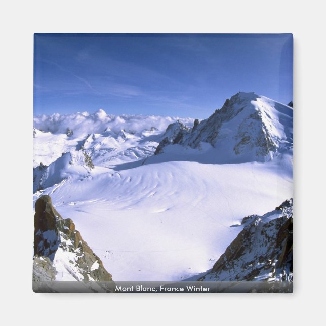 Mont Blanc, France Winter Magnet (Front)