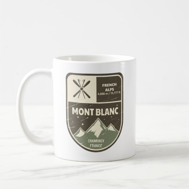 Mont Blanc French Alps Chamonix France  Coffee Mug (Left)