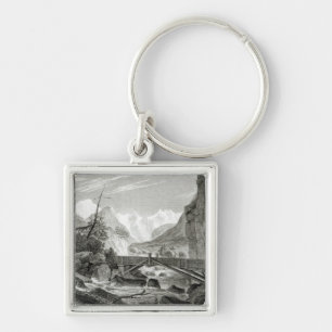 Mont Blanc from the Baths of St. Didier Key Ring