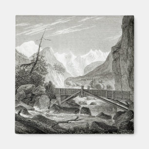 Mont Blanc from the Baths of St. Didier Magnet