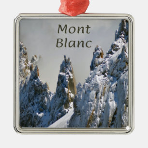 Mont Blanc Monte Bianco White Mountain Alps Europe Metal Tree Decoration