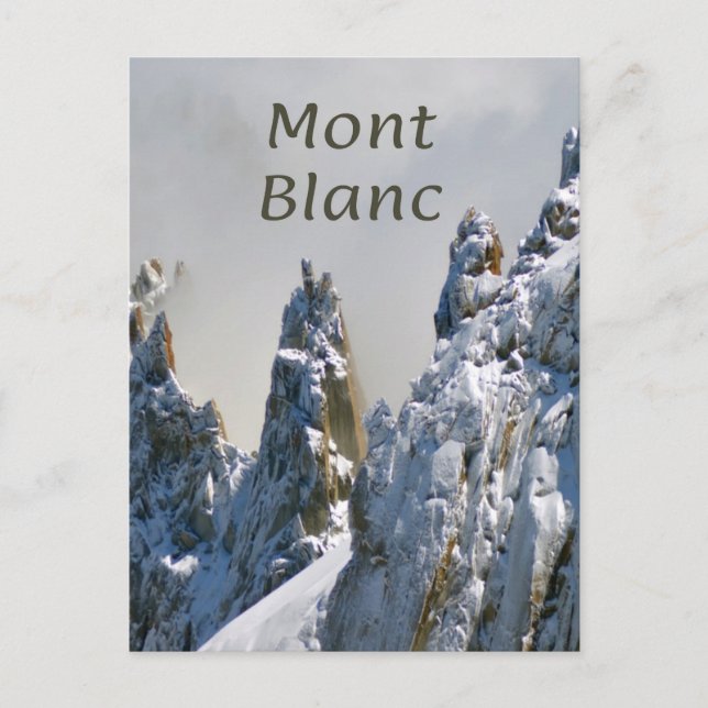 Mont Blanc Monte Bianco White Mountain Alps Europe Postcard (Front)