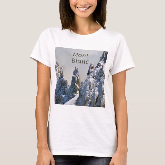 Mont Blanc Monte Bianco White Mountain Alps Europe T-Shirt (Front)