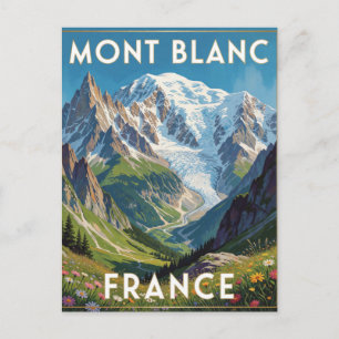 Mont Blanc Snowy Peaks France Mountain View Postcard