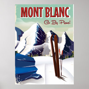 Mont Blanc vintage ski travel poster