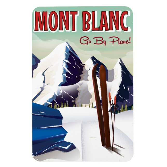 Mont Blanc vintage ski travel poster Magnet (Vertical)