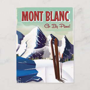 Mont Blanc vintage ski travel poster Postcard