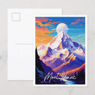 Mont Blanc vintage travel illustration Postcard