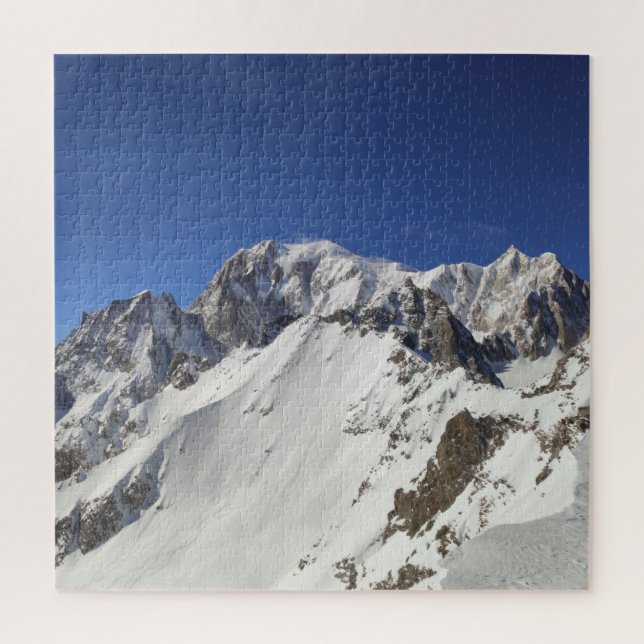 Mont Blanc winter mountains puzzles (Vertical)