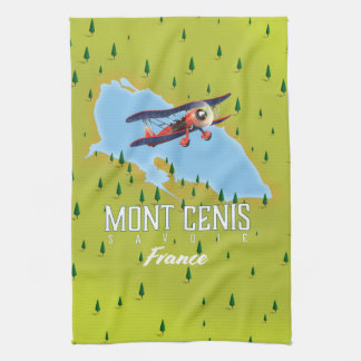Mont Cenis Savoie, france Map Tea Towel