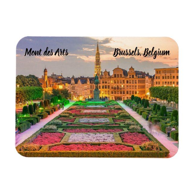 Mont des Arts Brussels Belgium stylised Magnet (Horizontal)
