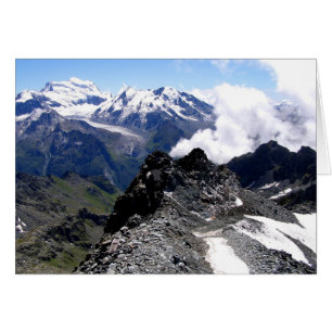 Mont Fort with mountains and glaciers card