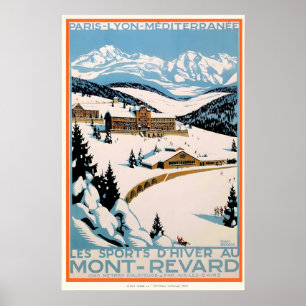 Mont Revard Savoie France Vintage Ski Poster