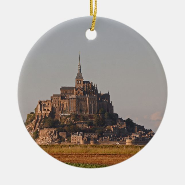 Mont Saint-Michel 3 Ceramic Tree Decoration (Front)