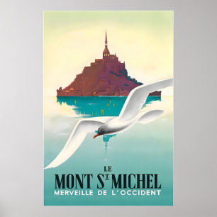 Mont Saint-Michel Art French Travel Poster France