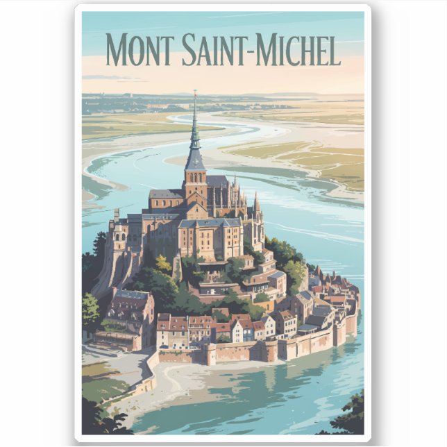 Mont-Saint-Michel France Illustration Travel Art (Front)