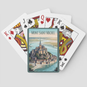 Mont-Saint-Michel France Illustration Travel Art Playing Cards