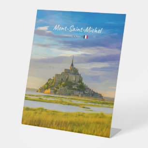 Mont-Saint-Michel, France - Mediaeval Abbey Pedestal Sign