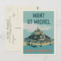 Mont Saint Michel illustration France Postcard