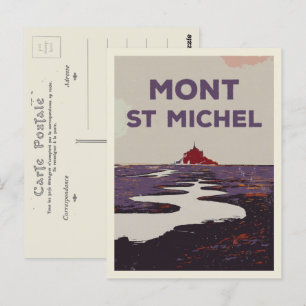 Mont Saint Michel illustration France Postcard