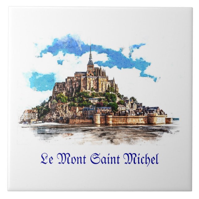 Mont Saint Michel in Normandy, France. Tile (Front)