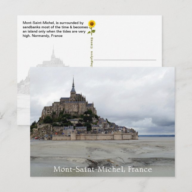 Mont-Saint-Michel Low Tide, Normandy, France - Postcard (Front/Back)