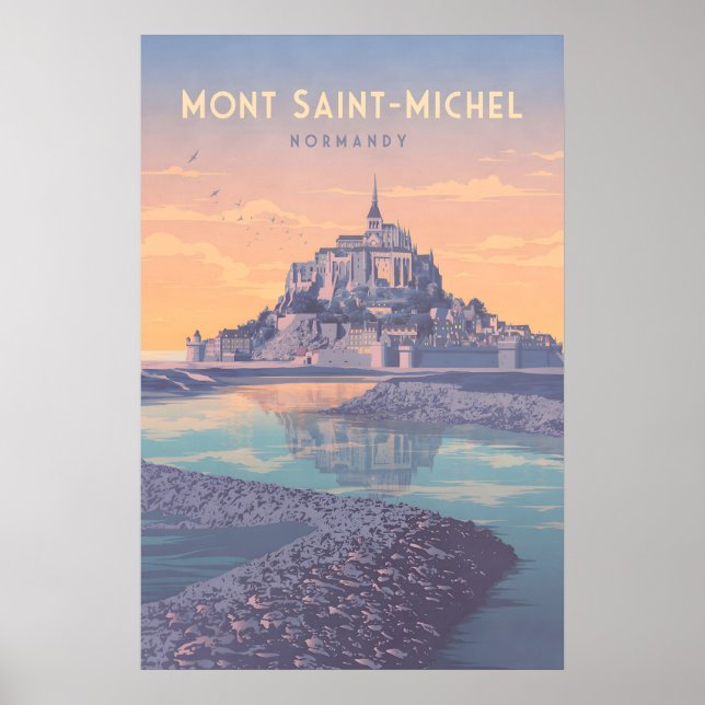 Mont Saint Michel Normandy Travel Poster (Front)