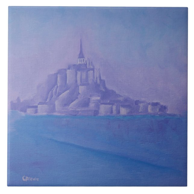Mont Saint Michel Oil Painting-France- Tile (Front)