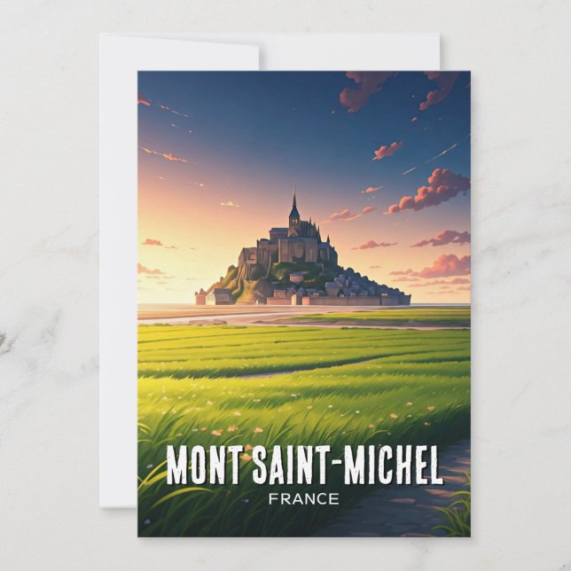 Mont Saint-Michel Sunset Postcard (Front)