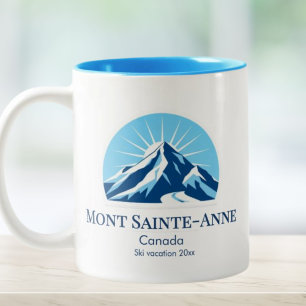 Mont Sainte-Anne Canada ski resort souvenir Two-Tone Coffee Mug