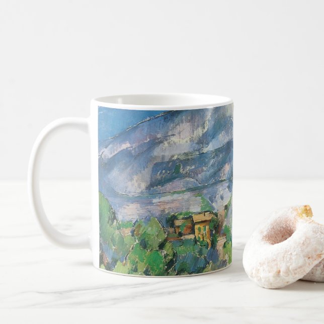 Mont Sainte Victoire Above Tholonet, Paul Cezanne Coffee Mug (With Donut)