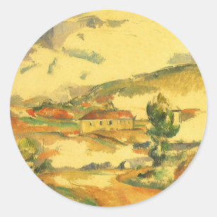 Mont Sainte Victoire by Paul Cezanne, Vintage Art Classic Round Sticker