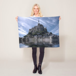 Mont St Michel Church Normandy Fleece Blanket
