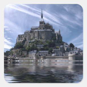 Mont St Michel Church Normandy Square Sticker