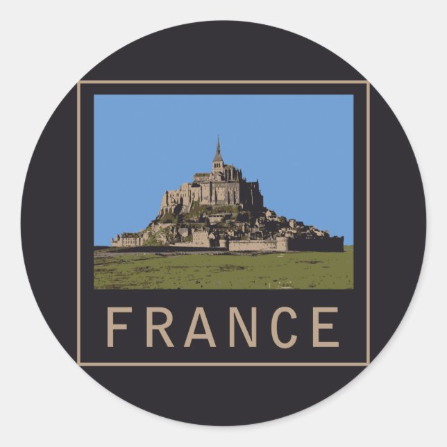 Mont St. Michel Classic Round Sticker (Front)