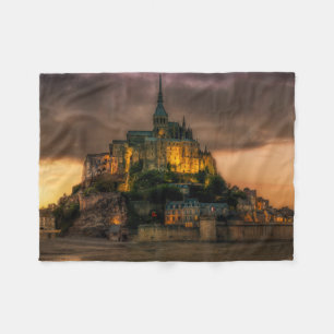 Mont St Michel Island Church Normandy Fleece Blanket