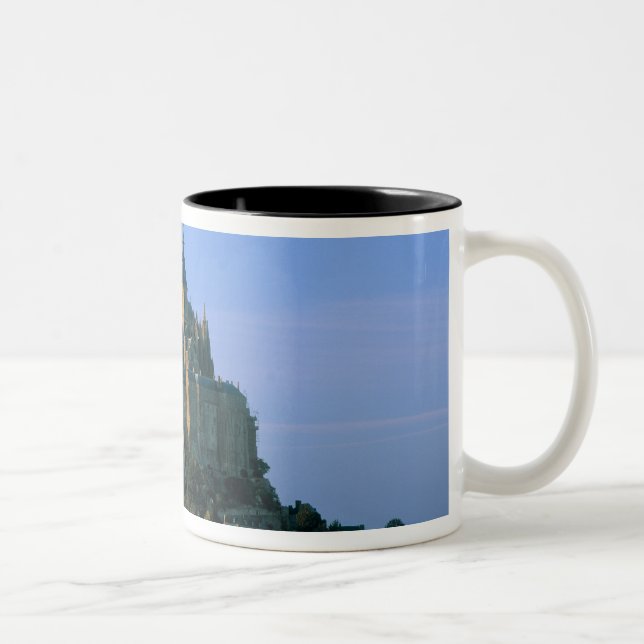 Mont St Michel, Manche, Normandy, France Two-Tone Coffee Mug (Right)