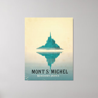 mont st michel vintage Travel poster Canvas Print