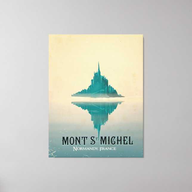 mont st michel vintage Travel poster Canvas Print (Front)