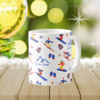 Mont Ste-Marie Ottawa Canada Ski seamless pattern