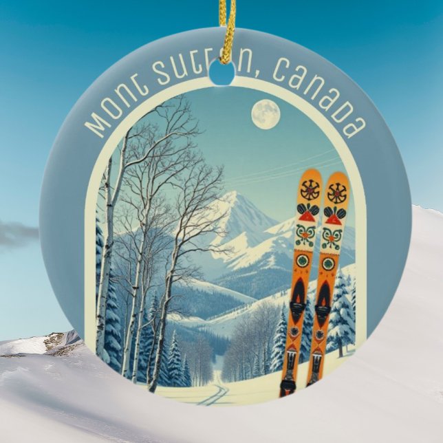 Mont Sutton Canada ski souvenir  Ceramic Tree Decoration (Creator Uploaded)