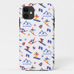 Mont Sutton Quebec Canada Ski Snowboard Pattern Case-Mate iPhone Case