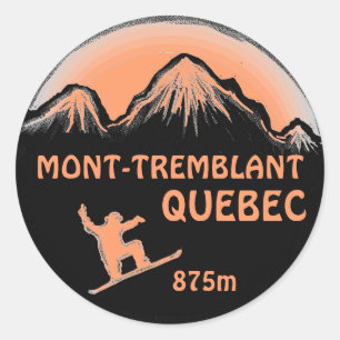 Mont Tremblant Canada peach snowboard art stickers