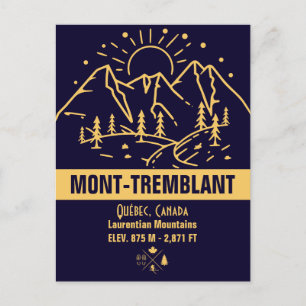 Mont-Tremblant, Canada Québec Minimalist Mountain Postcard