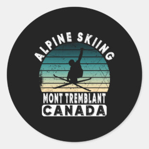 Mont Tremblant Canada Ski Resort Quebec Skiing Sou Classic Round Sticker