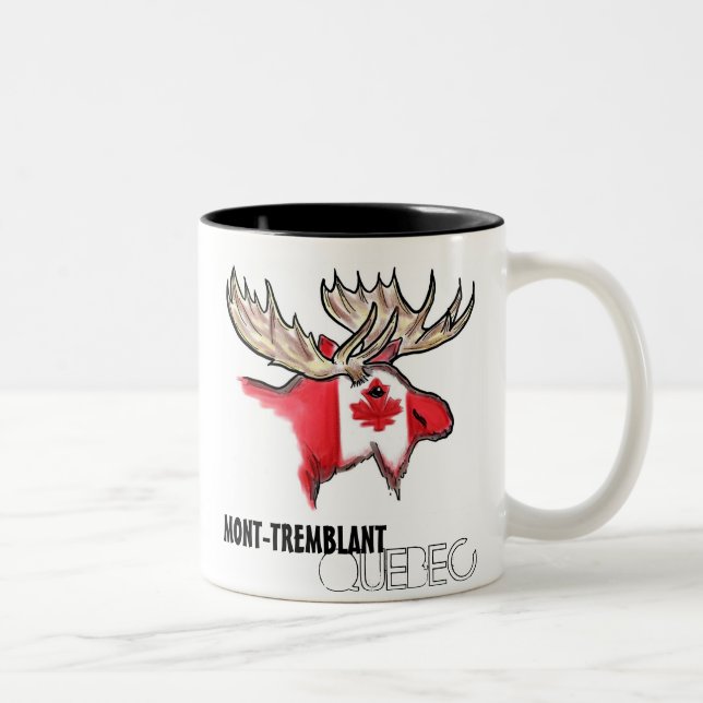 Mont Tremblant elk art flag coffee mug (Right)