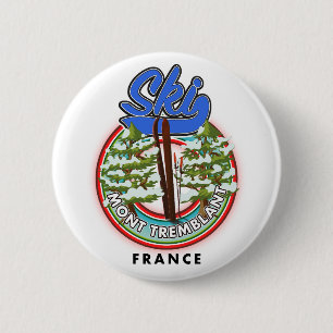Mont Tremblant France ski travel poster 6 Cm Round Badge