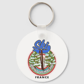 Mont Tremblant France ski travel poster Key Ring