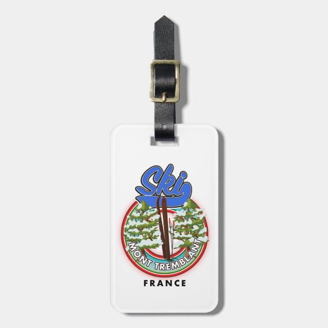 Mont Tremblant France ski travel poster Luggage Tag (Front Vertical)